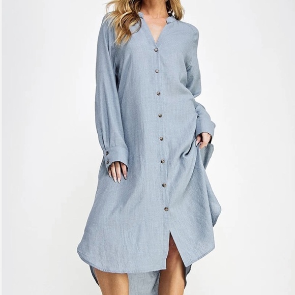 WRAP London NWT Long Sleeve Lightweight Linen Midi Maxi Summer Dress 10, M/L - Picture 1 of 11